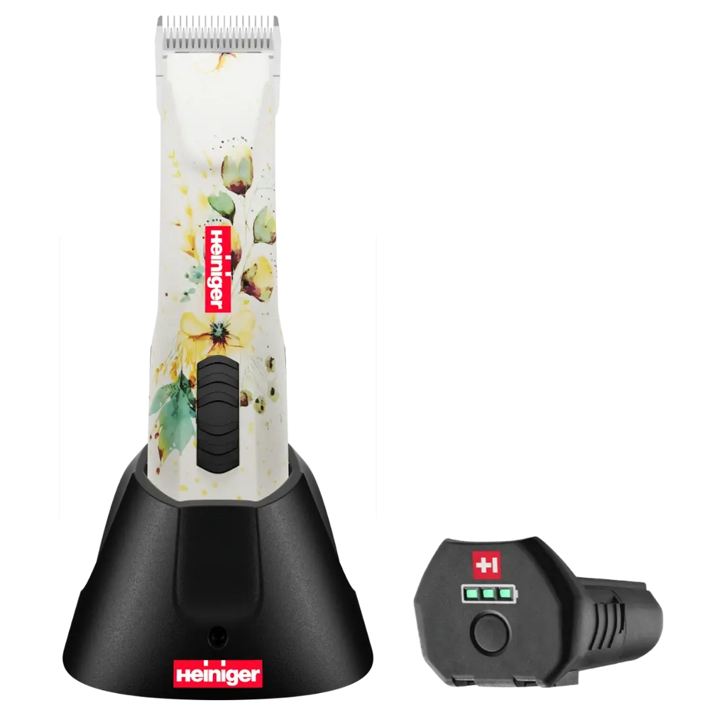 heiniger-opal-white-floral-cordless-clipper-with-one-battery-for-dog-grooming