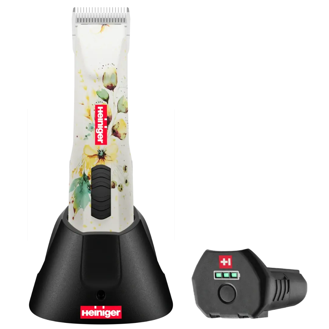 heiniger-opal-white-floral-cordless-clipper-with-one-battery-for-dog-grooming