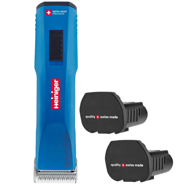 Blue Saphir Cordless Clipper with Two Batteries by Heiniger