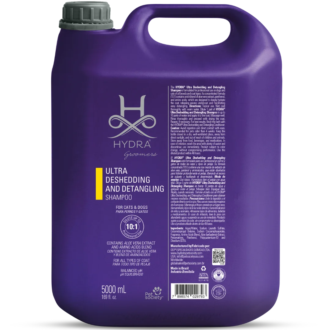 Ultra Deshedding and Detangling Shampoo 1.3Gallon by Hydra