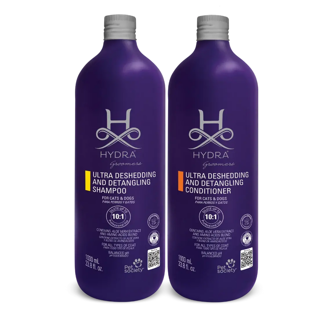 Ultra Deshedding & Detangling Shampoo and Conditioner 33.8oz by Hydra