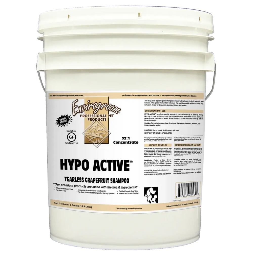 Hypo active shampoo bucket by envirogroom.