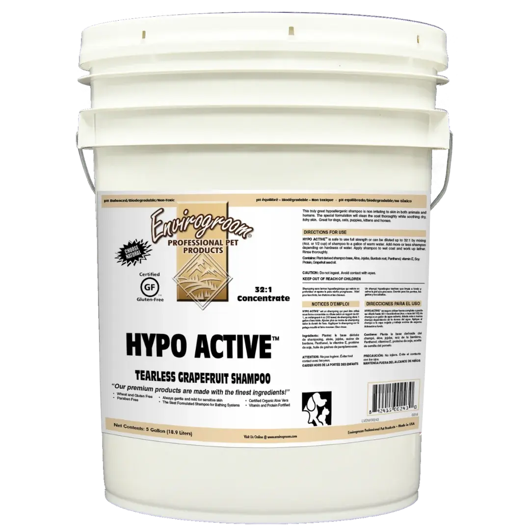 Hypo active shampoo bucket by envirogroom.