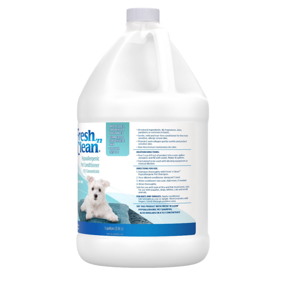Hypoallergenic Pet Conditioner 15:1 Concentrate Gallon by Fresh 'n Clean