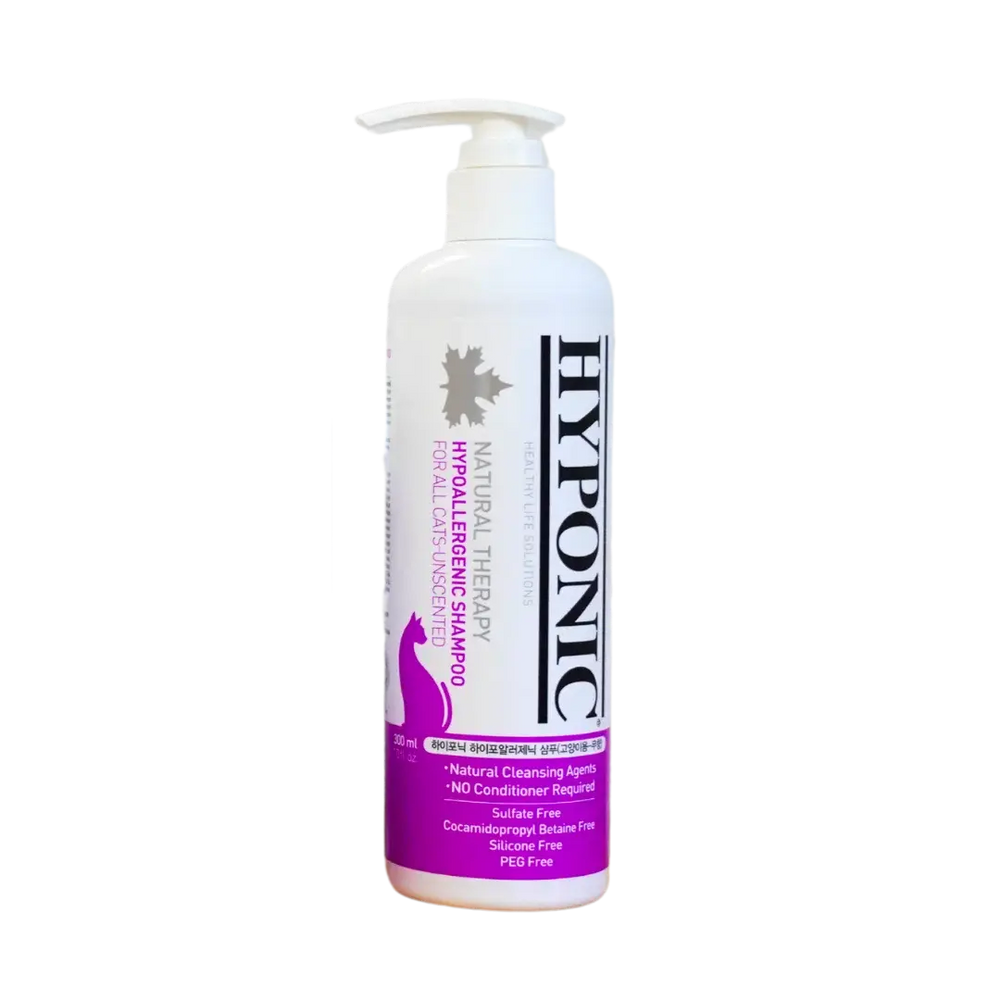 Hypoallergenic Shampoo for all cats unscented 300ml by Hyponic