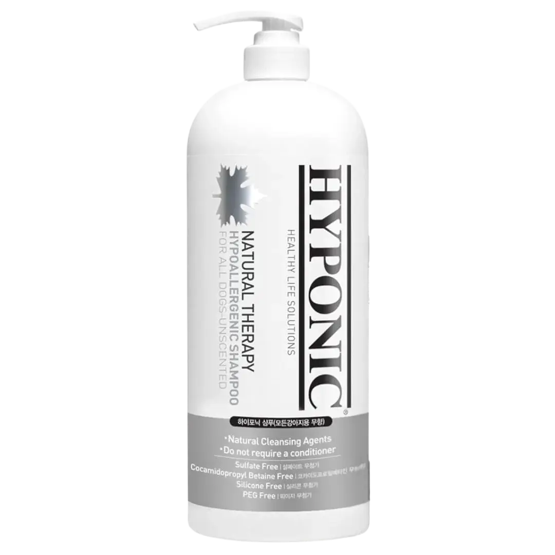 Hypoallergenic Shampoo for all dogs unscented 1500ml by Hyponic