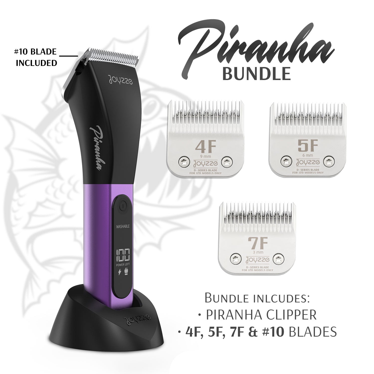 joyzze piranha purple bundle with blades