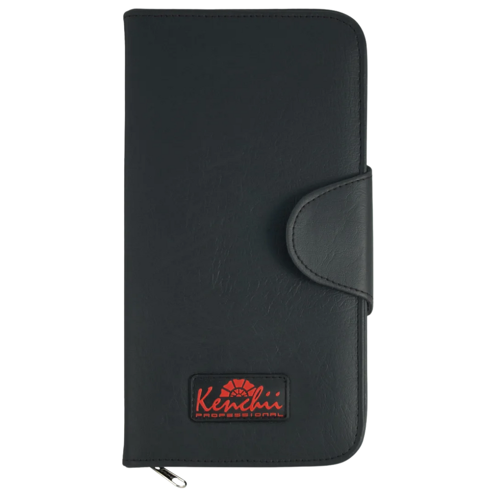 Faux Leather 5-Shear Zipper Case Black by Kenchii
