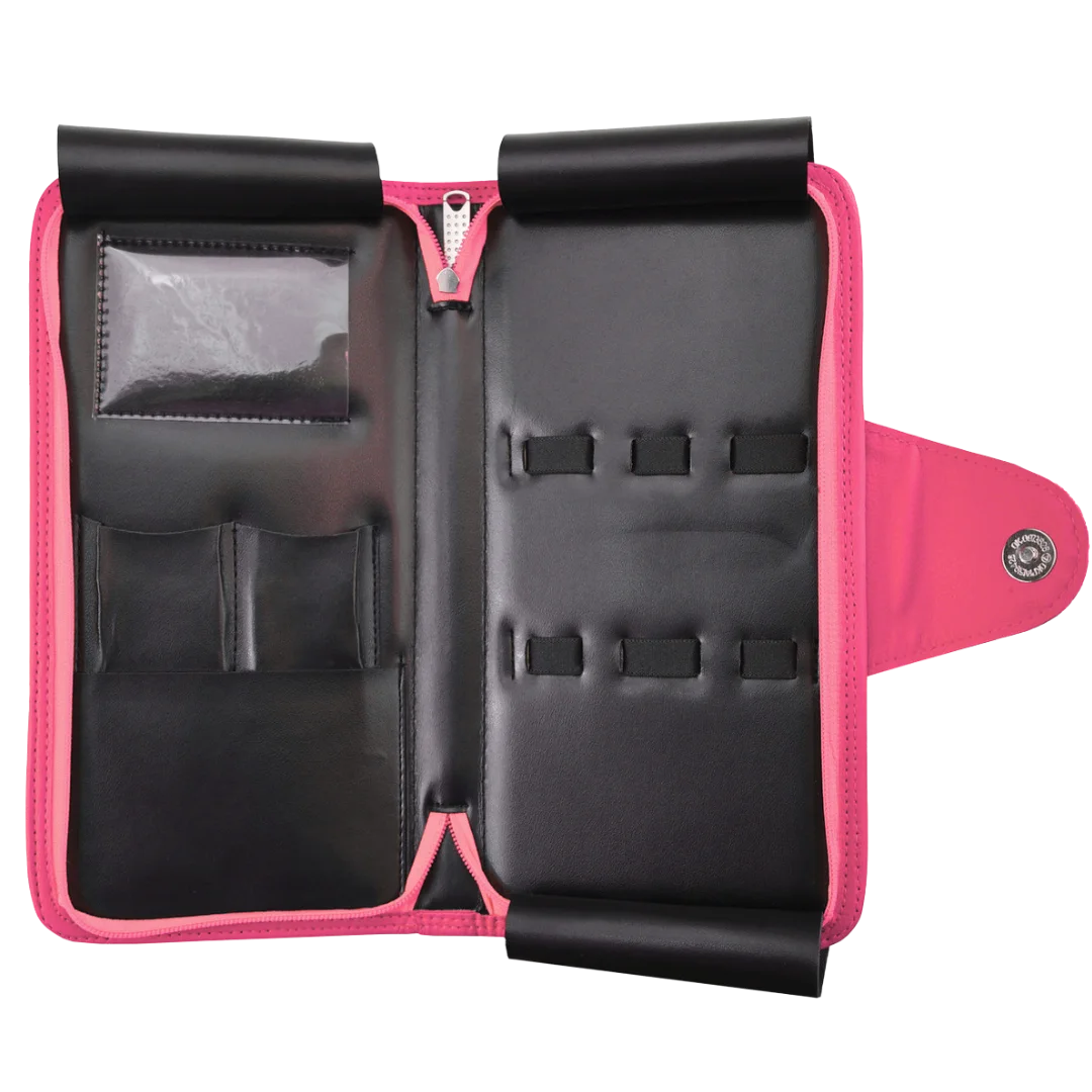 Faux Leather 5-Shear Zipper Case Pink by Kenchii