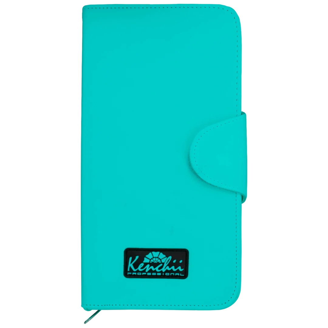 Faux Leather 5-Shear Zipper Case Teal by Kenchii