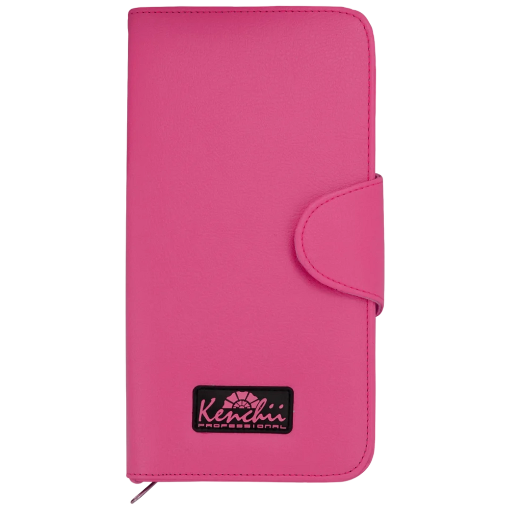 Faux Leather 5-Shear Zipper Case Pink by Kenchii