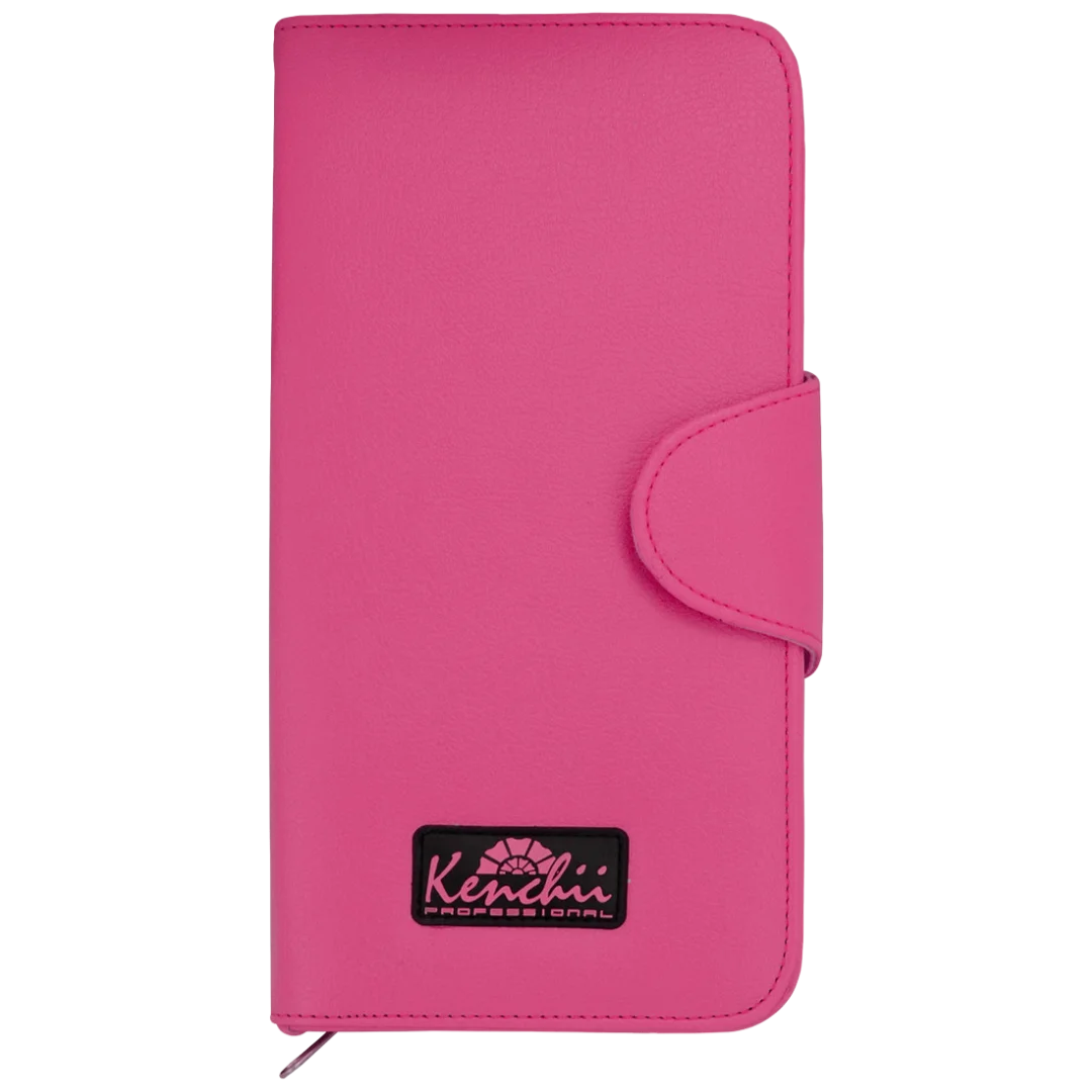 Faux Leather 5-Shear Zipper Case Pink by Kenchii