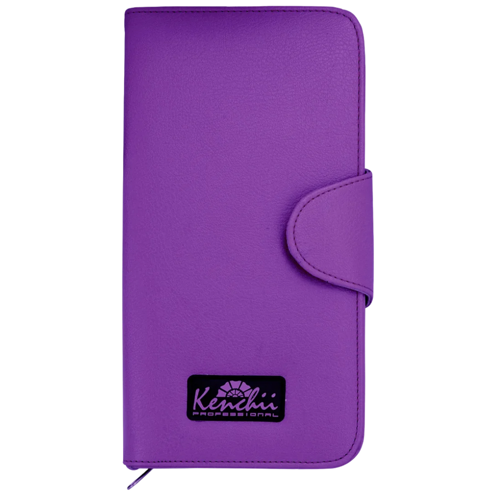 Faux Leather 5-Shear Zipper Case Purple by Kenchii