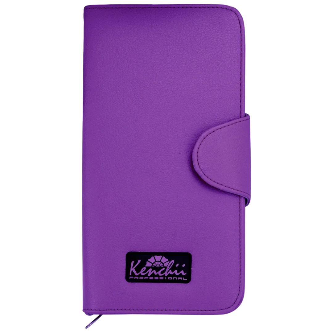 Faux Leather 5-Shear Zipper Case Purple by Kenchii