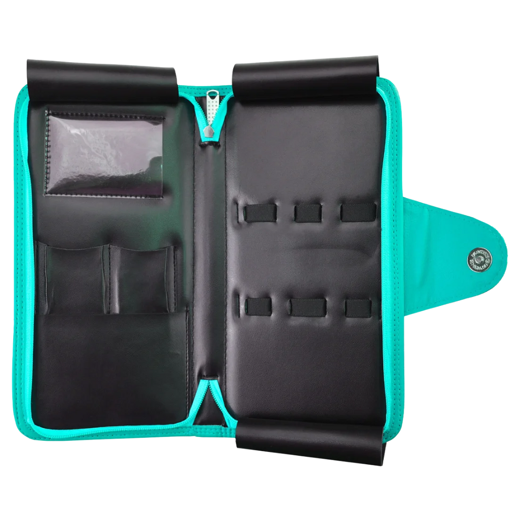 Faux Leather 5-Shear Zipper Case Teal by Kenchii