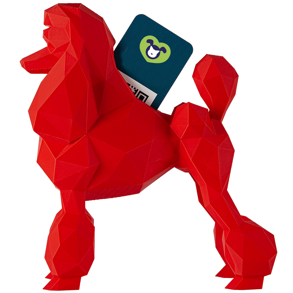Poodle Business Card Holder Red by Kumpe3D