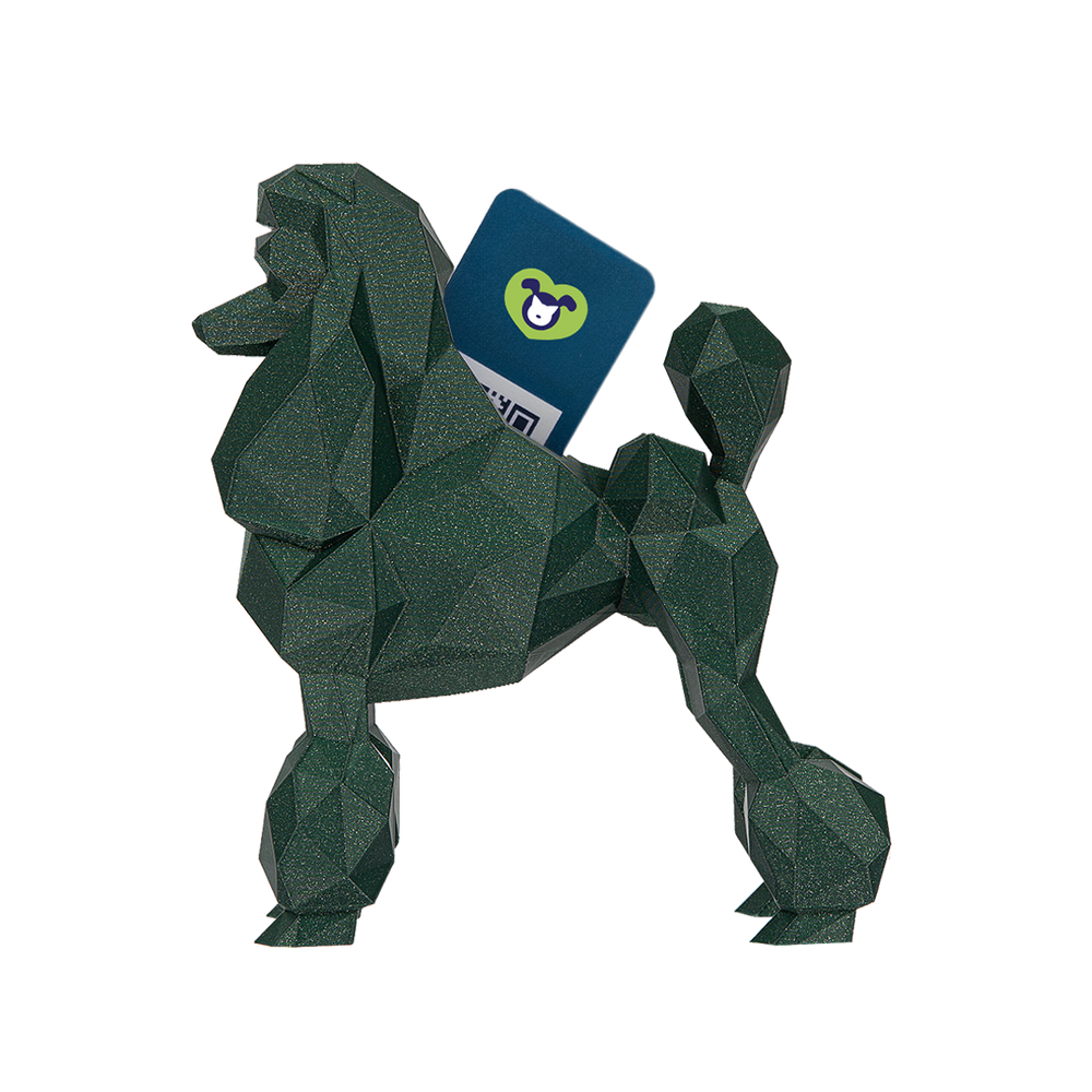 Poodle Business Card Holder Silk Blue Green by Kumpe3D