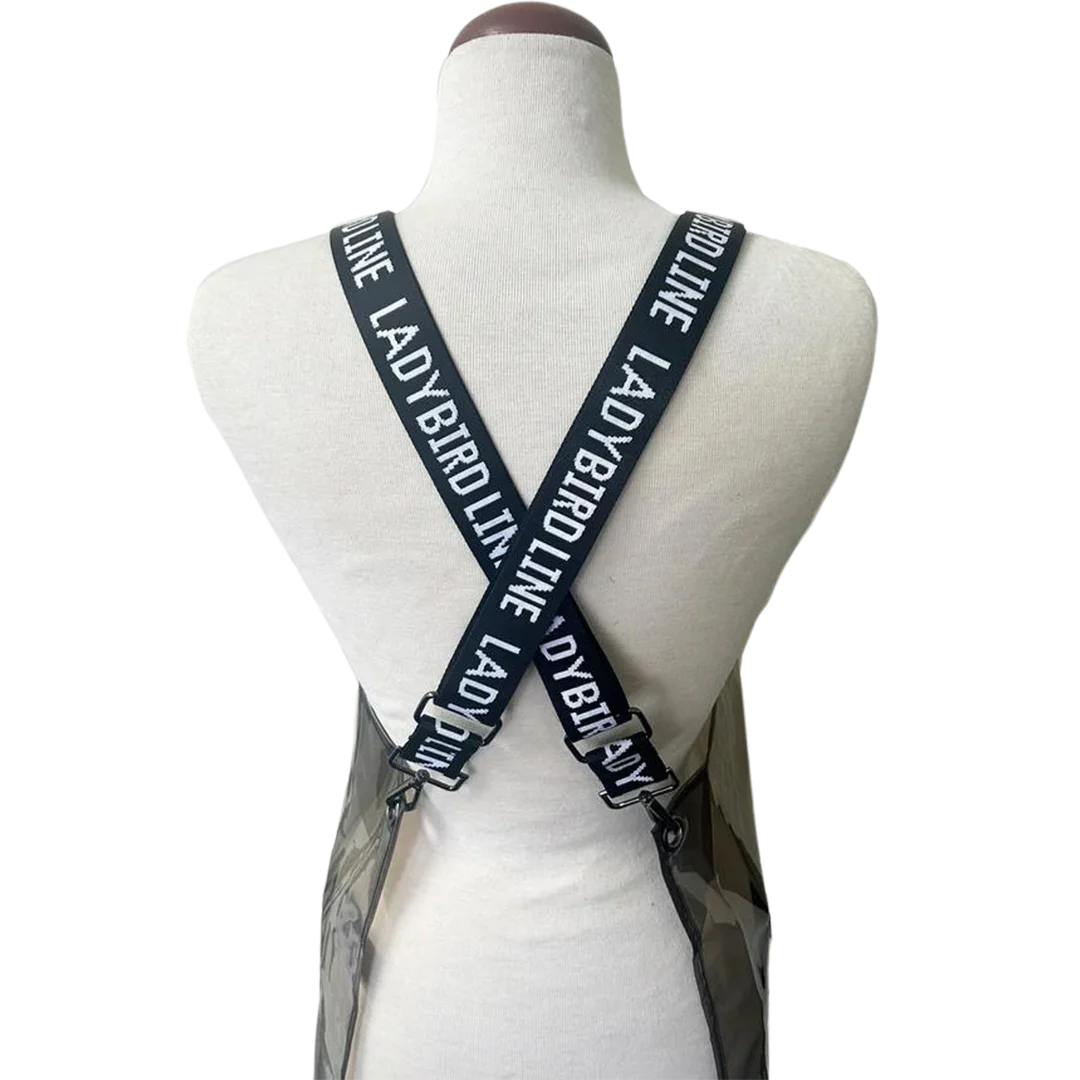 Clear Black Plastic Signature Crossover Apron by Ladybird Line