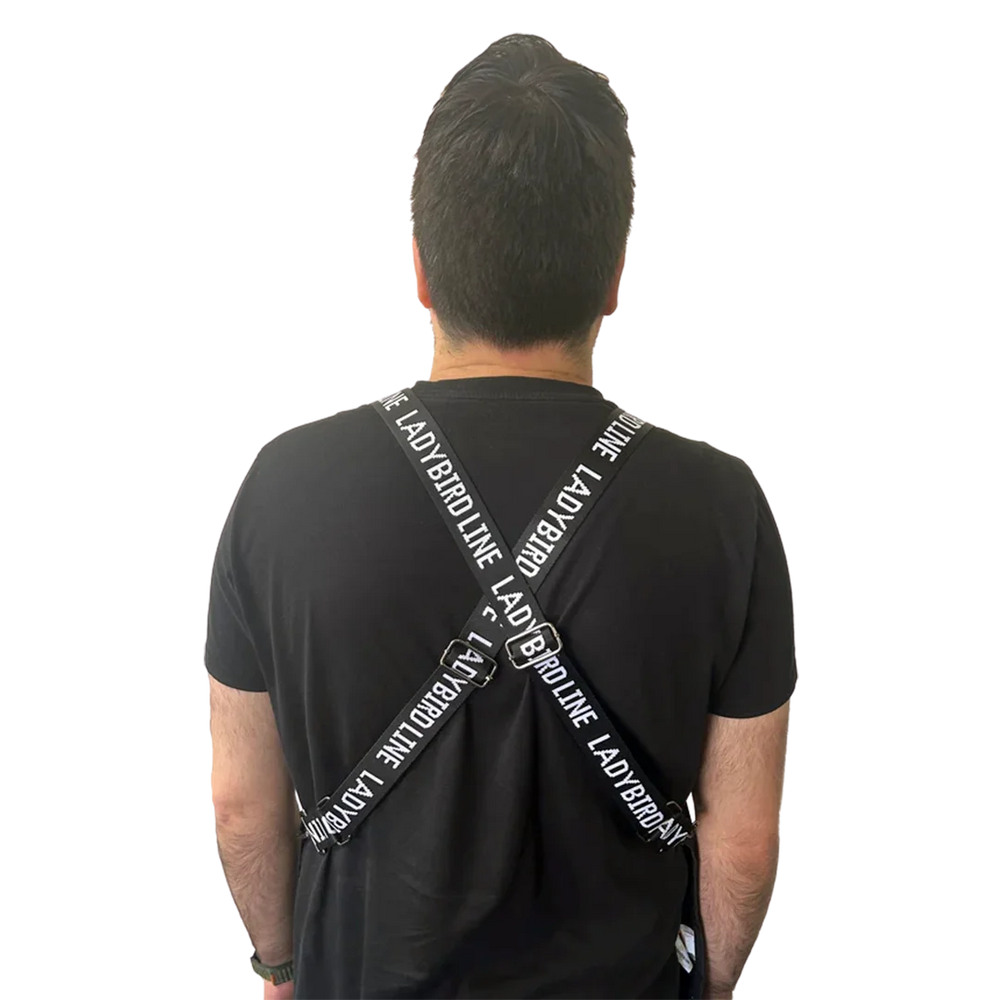 Black Waterproof Signature Strap Crossover Apron by Ladybird Line