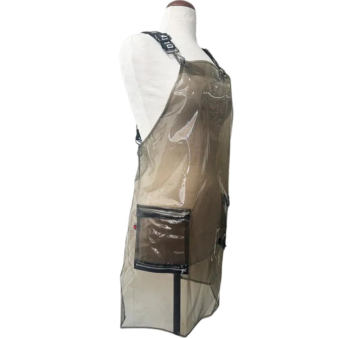 Clear Black Plastic Signature Crossover Apron by Ladybird Line
