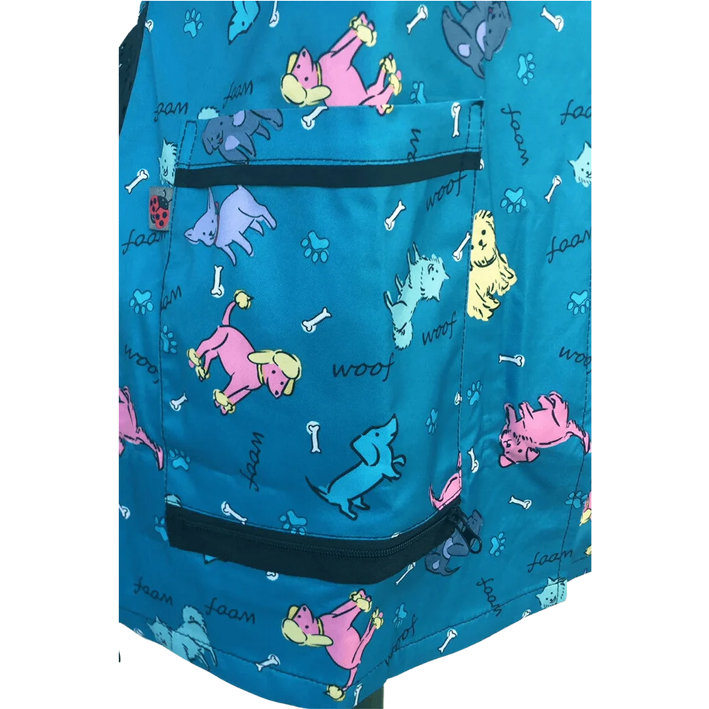 Dog Bathing Waterproof Jacket Covered Zipper Teal by Ladybird Line