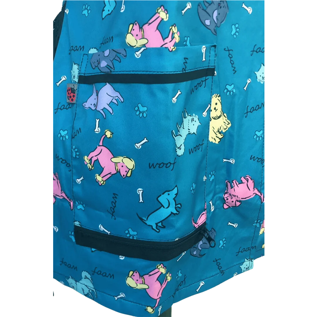 Dog Bathing Waterproof Jacket Covered Zipper Teal by Ladybird Line