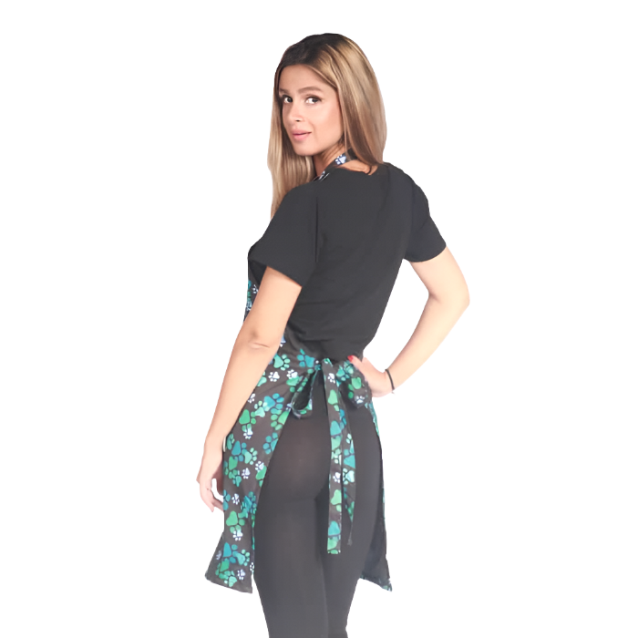 Blue Pawprint Grooming Apron by Ladybird Line