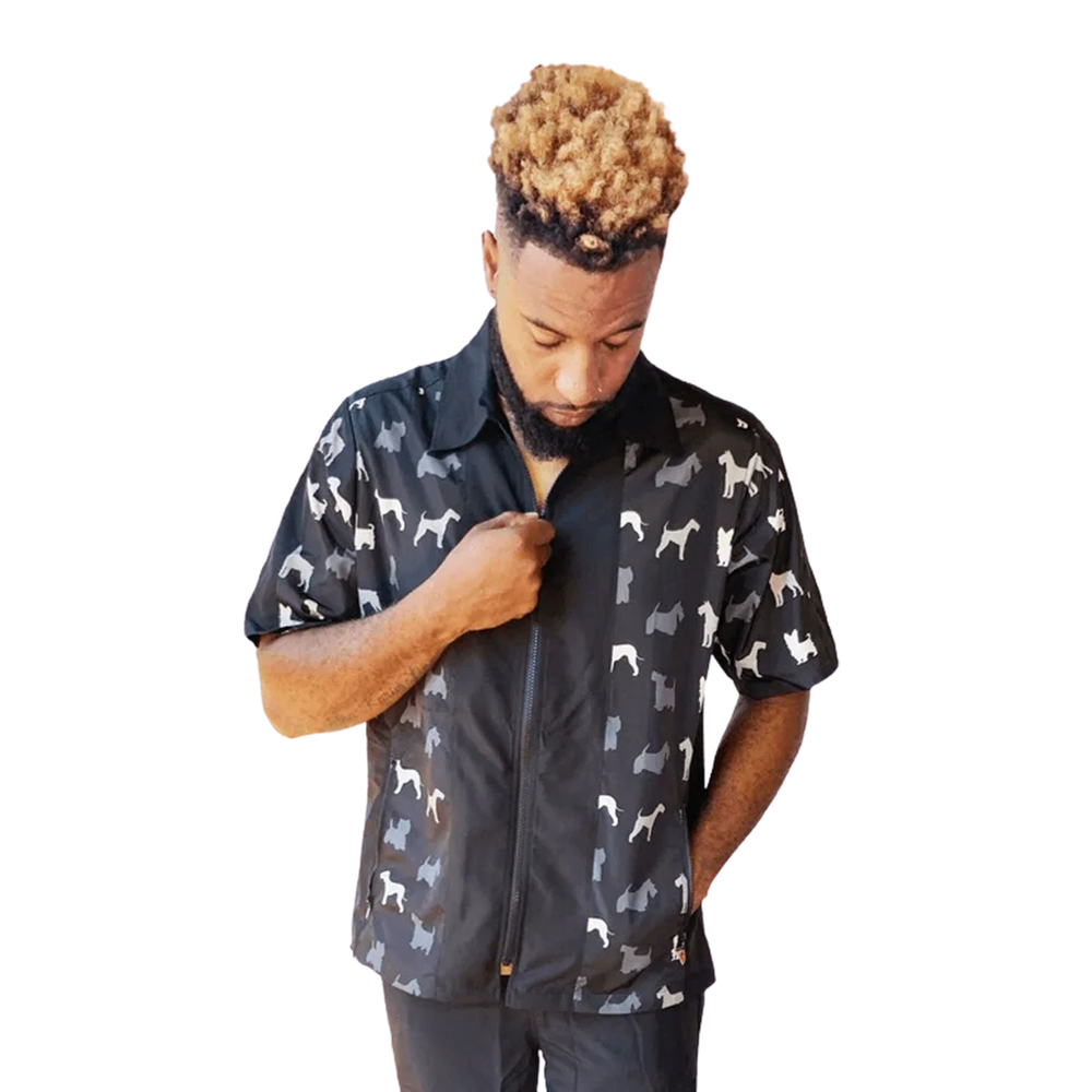 Terrier Print Men's Grooming Jacket by Ladybird Line