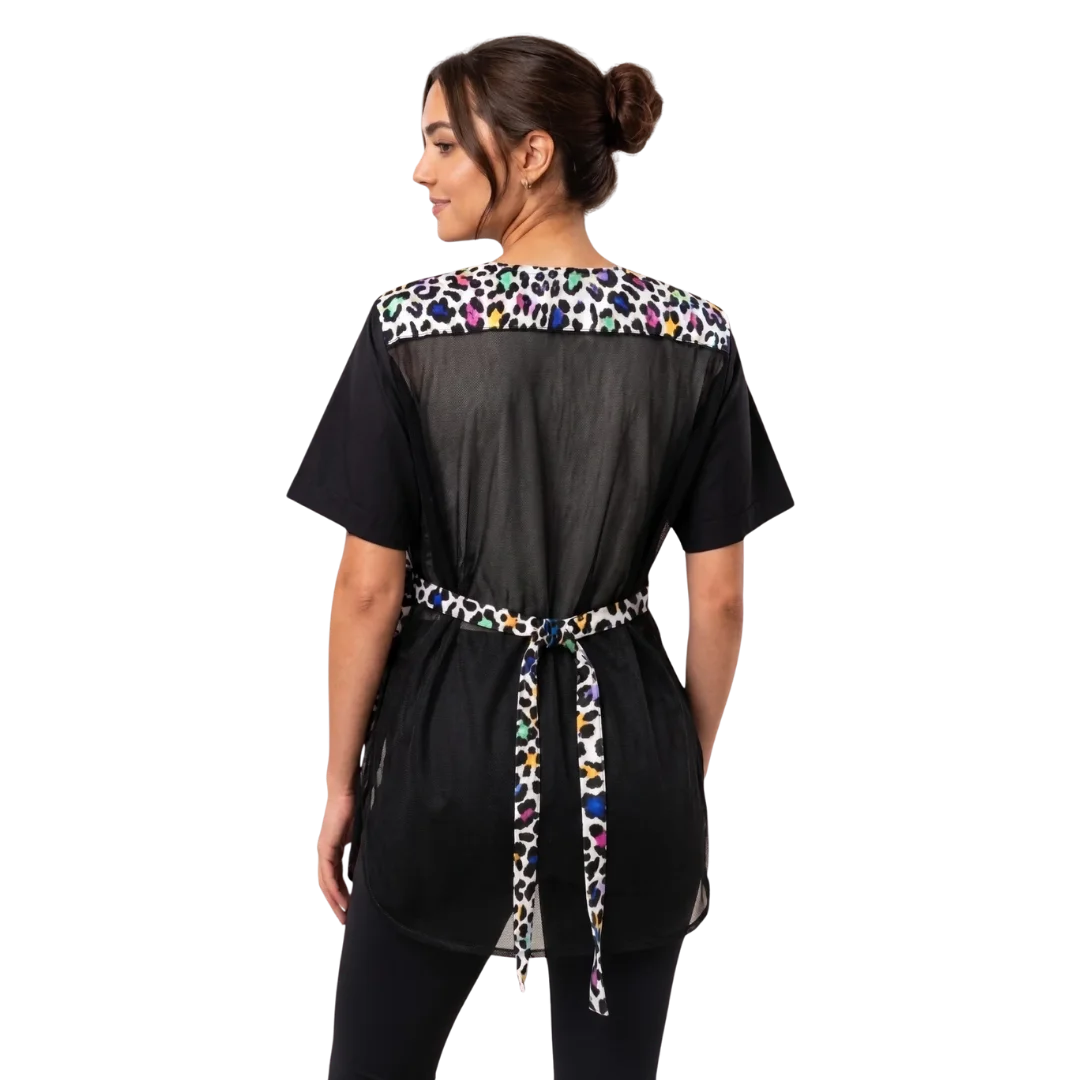ladybird-line-multi-color-leopard-color-block-waterproof-smock