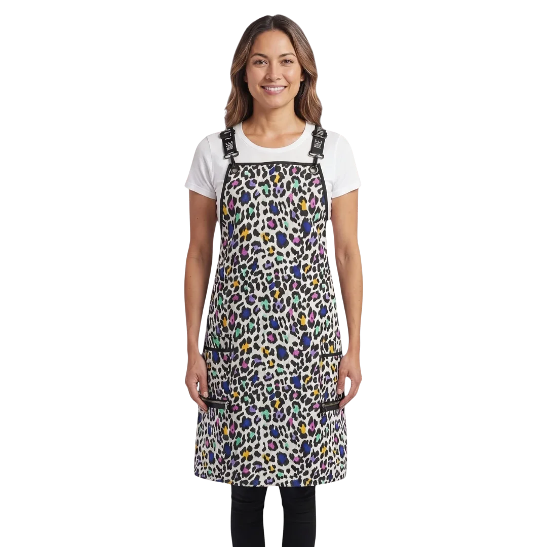  ladybird-line-multi-color-leopard-print-waterproof-signature-strap-crossover-apron