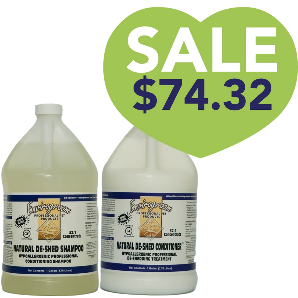 Natural De-shed Shampoo and Conditioner Gallon Bundle by Envirogroom