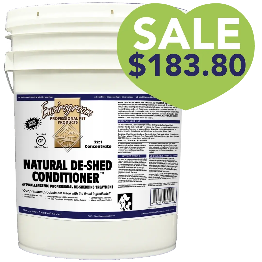 Natural deshed conditioner bucket by envirogroom