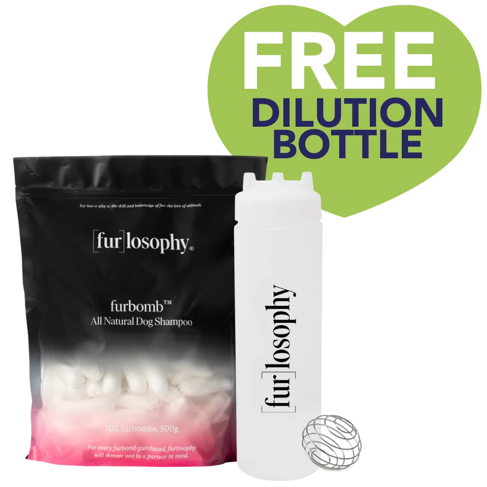Pack of 100 Furbomb Shampoo Pod with Dilution Bottle by [Fur]losophy