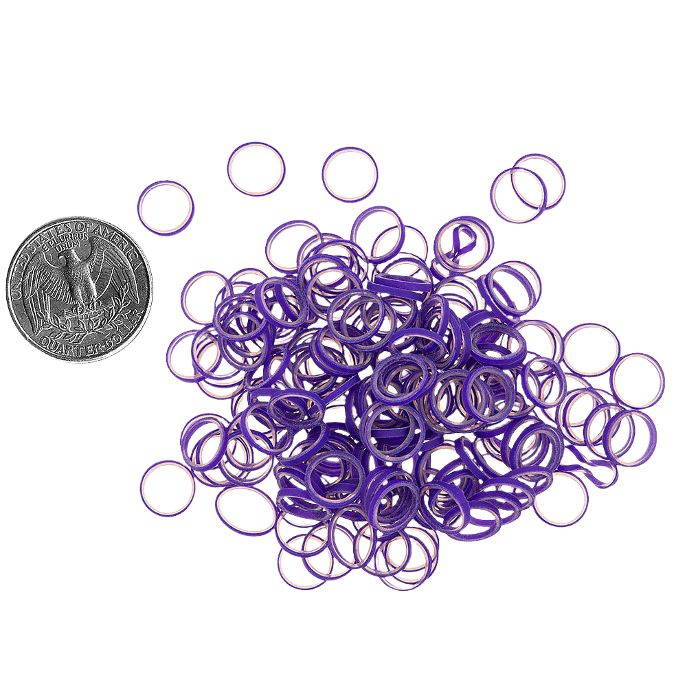 Latex Dog Hair Bands 5/16" Medium Weight Purple by PawMarks