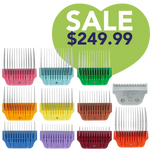 Wide Combs Colored Set of 10 (1/8″ through 1 1/2″) with 30W blade by PetStore.Direct