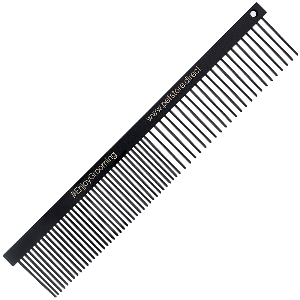 6" Black Premium 50/50 Face Comb by PetStore.Direct