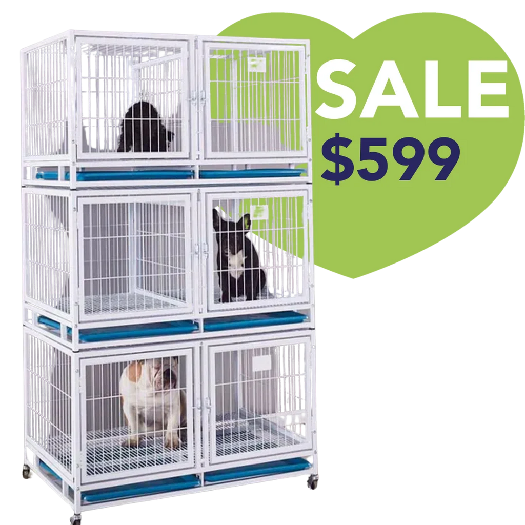 Coated White Wire Cage Bank 6 small 3 large by PetStore.Direct