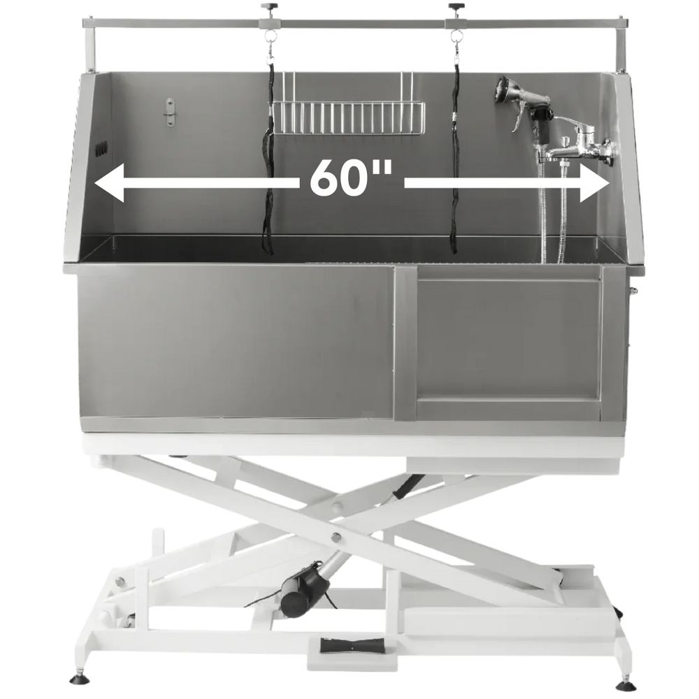 Extra Wide Electric Lift Stainless Bathing Tub by PetStore.Direct