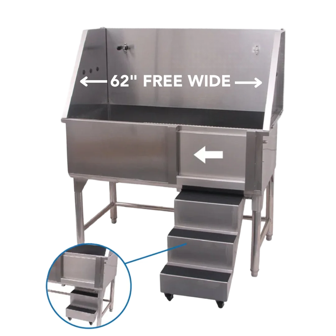 Extra-Wide Walk-Through Bathing Tub with Steps by PetStore.Direct