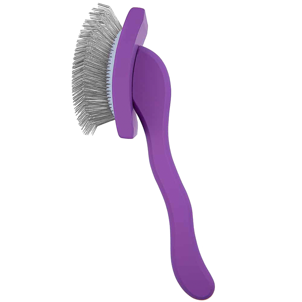Large Curved Purple Dematting Brush by PetStore.Direct