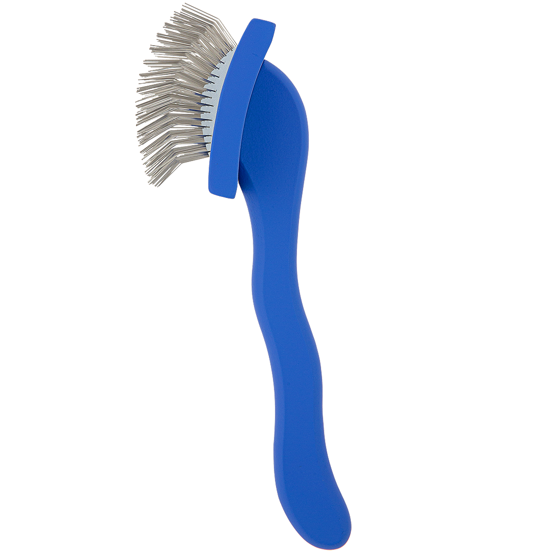 Medium Curved Blue Dematting Brush by PetStore.Direct