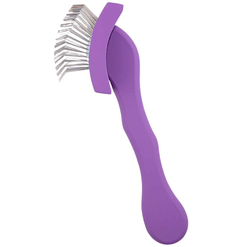 Medium Curved Purple Dematting Brush by PetStore.Direct