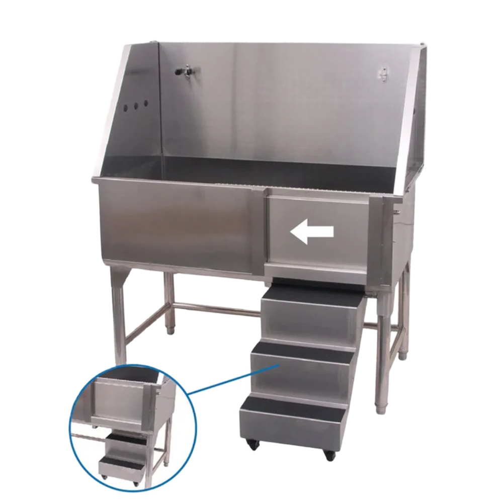 Walk-Through Bathing Tub with Steps by PetStore.Direct