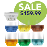 Wide Combs Colored Set of 6 (3/8″ through 1″) with 30W Blade by PetStore.Direct