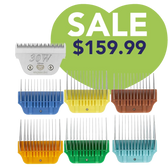 Wide Combs Colored Set of 6 (3/8″ through 1″) with 30W Blade by PetStore.Direct