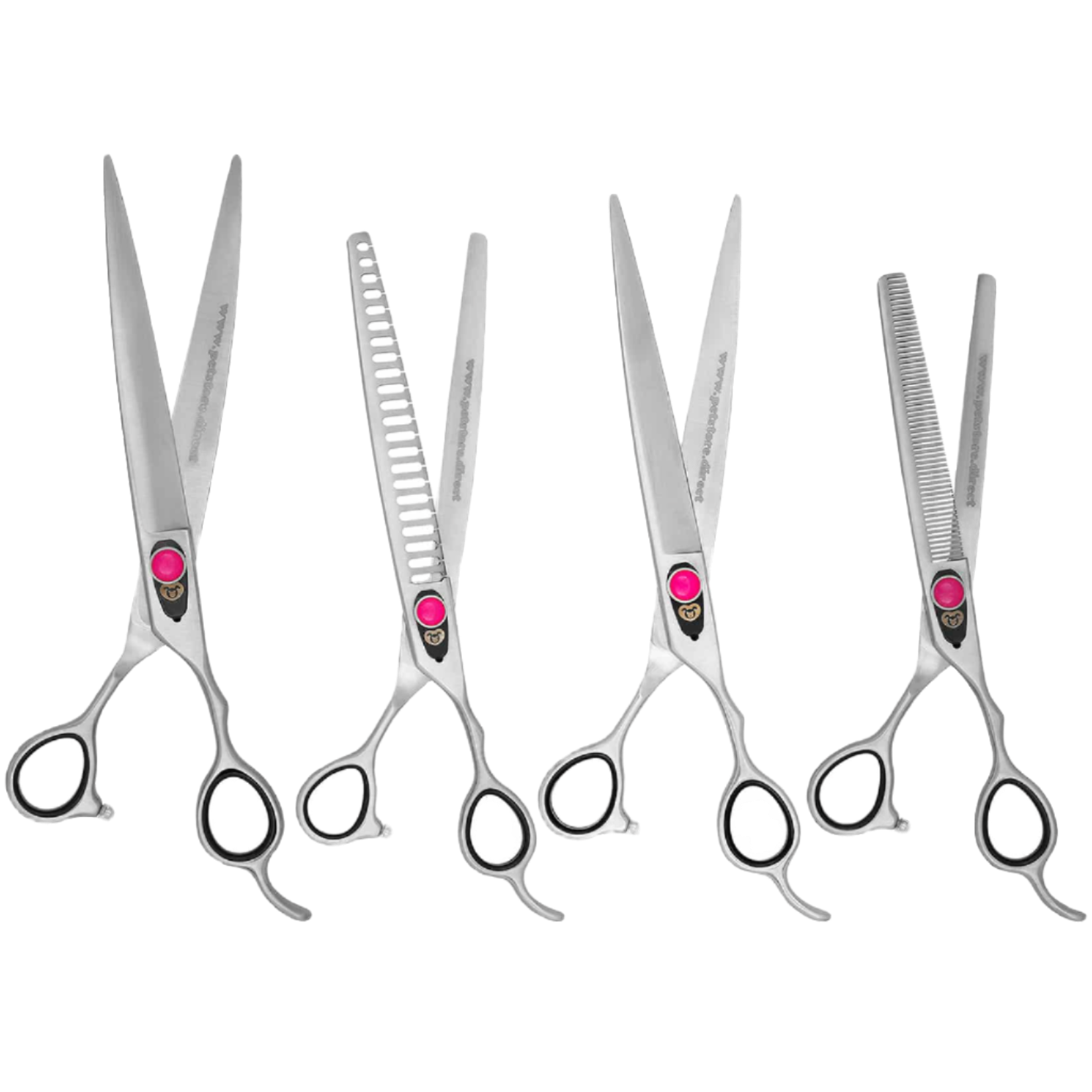 Pink 4 Grooming Shear Set in a Case by PetStore.Direct