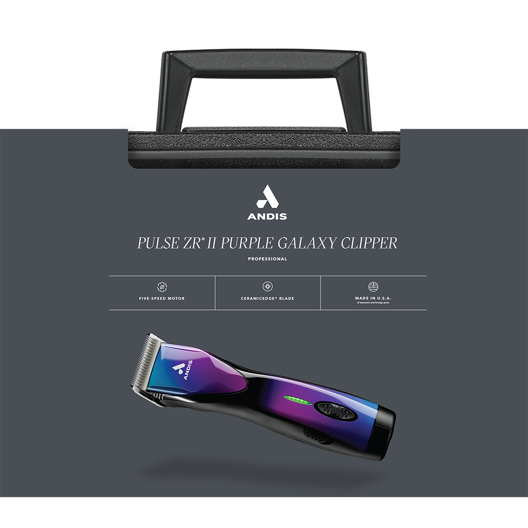 Pulse ZR II - Purple Galaxy Limited Edition Clipper + Free Oil by Andis