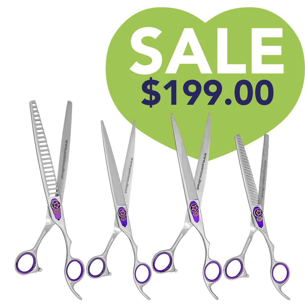 Purple Grooming Shear Set by PetStore.Direct