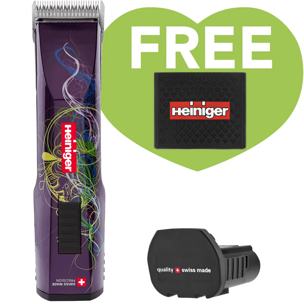 Purple Saphir Cordless Clipper One Battery with Free Clipper Grip by Heiniger