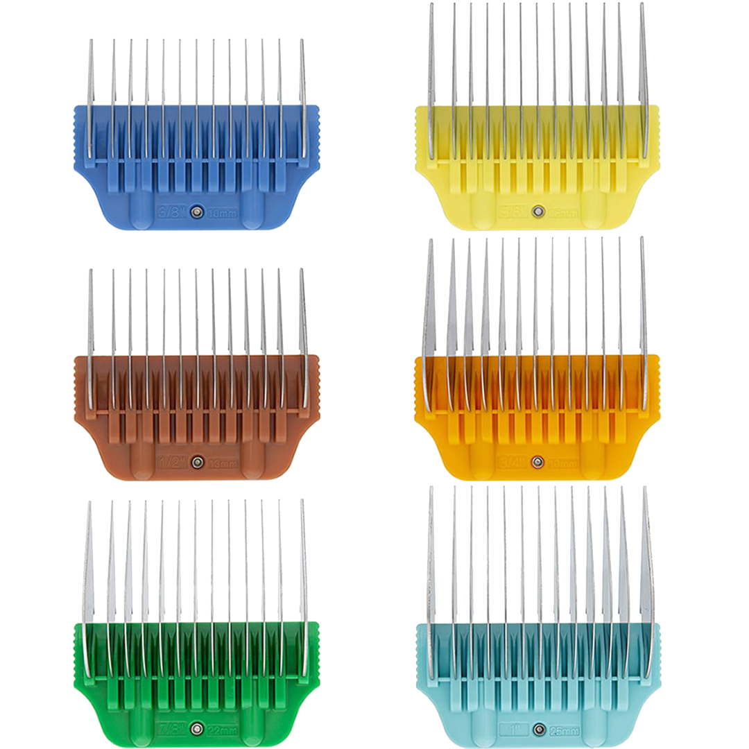 Wide Combs Colored Set of 6 (3/8